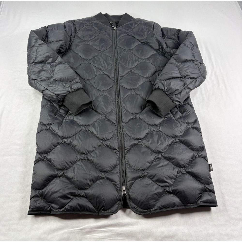 Eddie Bauer Jacket Womens Small Black Quilted Parka 650 Down Filled Coat